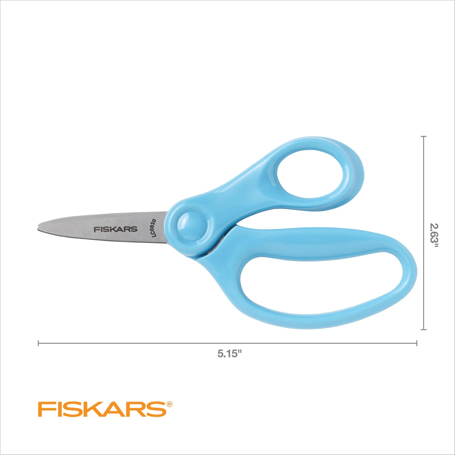 Fiskars 5" Pointed-Tip Scissors for Kids Ages 4-7, Scissors for School or Crafting, Back to School Supplies, Turquoise