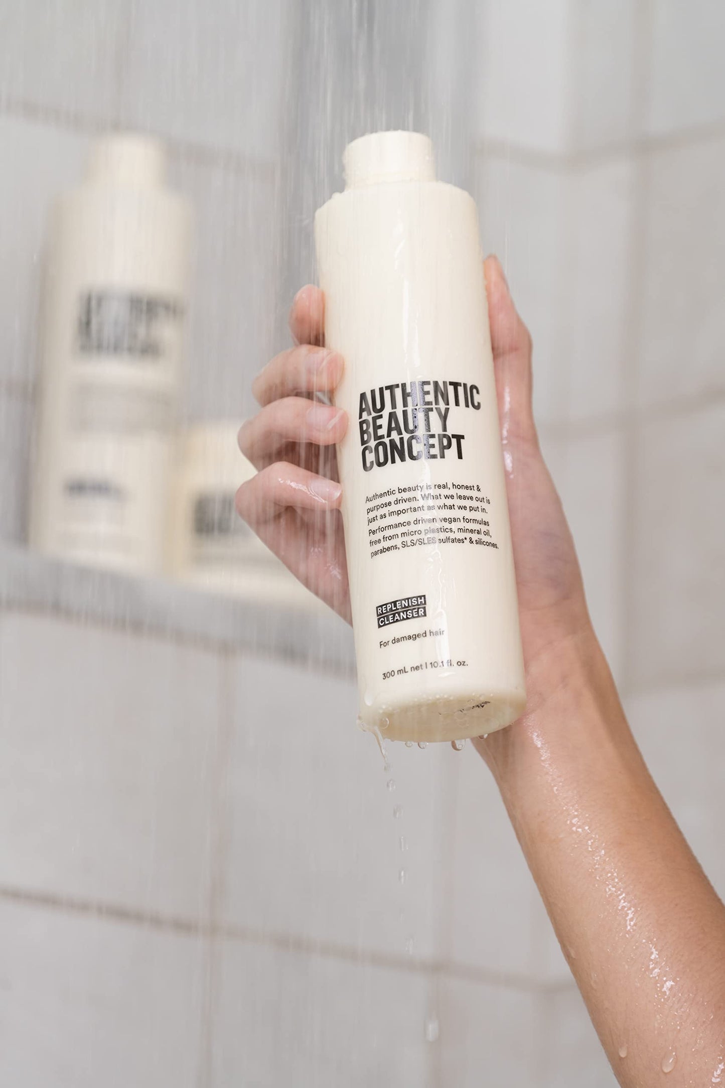 Authentic Beauty Concept Replenish Cleanser | Nourishing & Cleansing Shampoo for Damaged Hair | Strengthens Hair Fiber | Vegan & Cruelty-free | Silicone-free | 10.1 fl. oz.