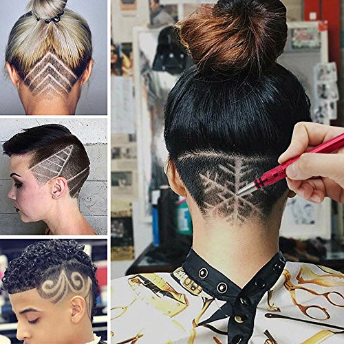 AHIER Hair Razor Pen, Hair Tattoo Trim Styling Face Eyebrow Shaping Device,Updated Fourth Engraved Pen with 20 Blades, DIY Hair Styling Eyebrows Beards Razor Tool (blade replacement)
