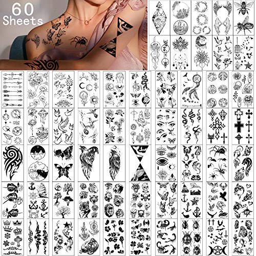 Yazhiji Waterproof Temporary Tattoos - 60 Sheets with 300+ Designs