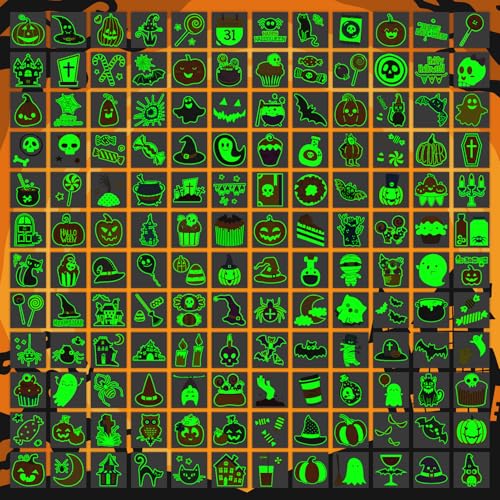 EMOME 408 Pcs Bulk Luminous Halloween Temporary Tattoos for Kids, Individually Wrapped Tattoos for Halloween Birthday Party Decorations, Glows Halloween Favors Toys Games for Kids Party
