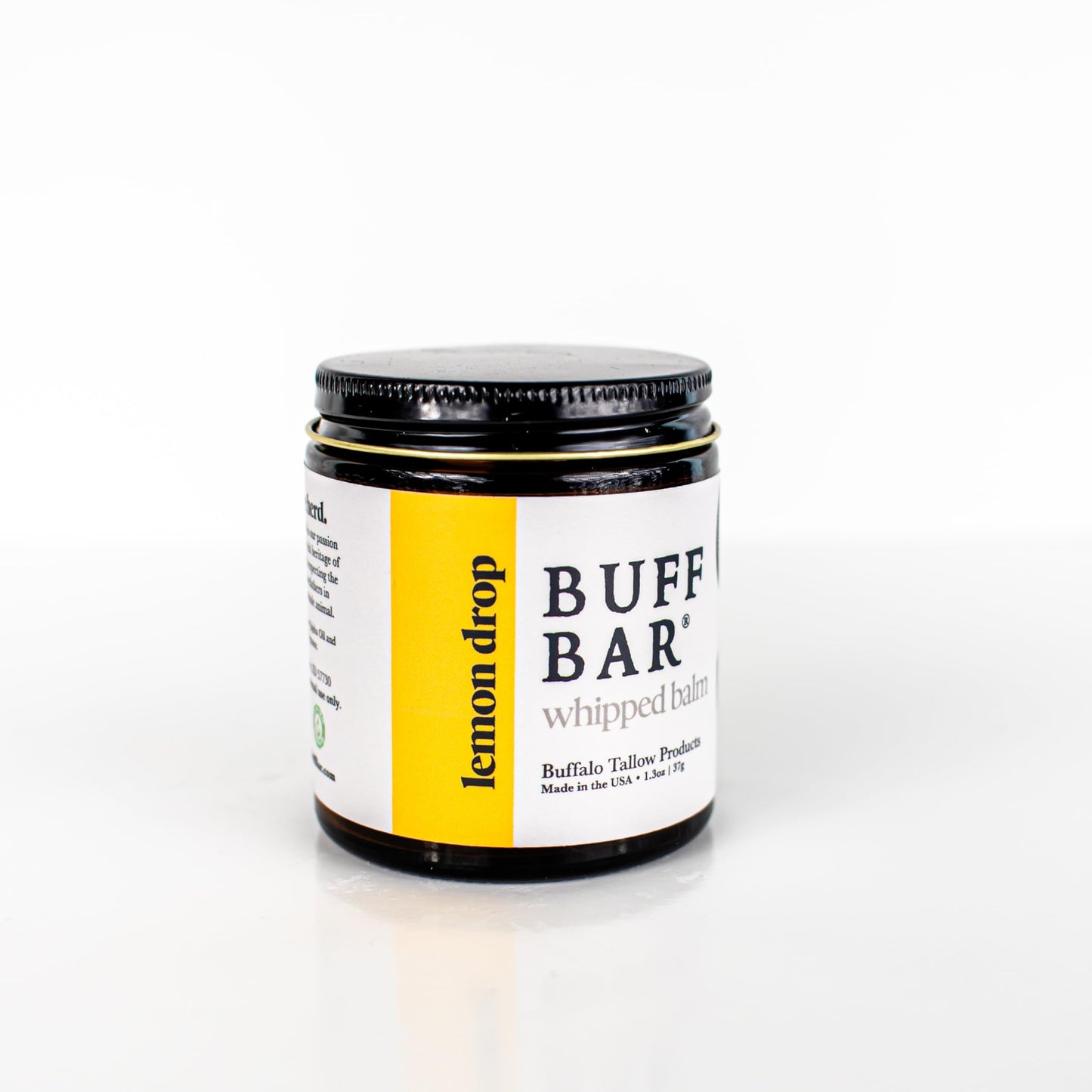 Big Crazy Buffalo BUFF BAR Pure Whipped Bison Tallow Body Balm, Lemon Drop - Jojoba, All Purpose, Hydrating, Naturally Derived, Mild Scent, Replaces Lotion, For Dry, Sensitive Skin, Essential Oil