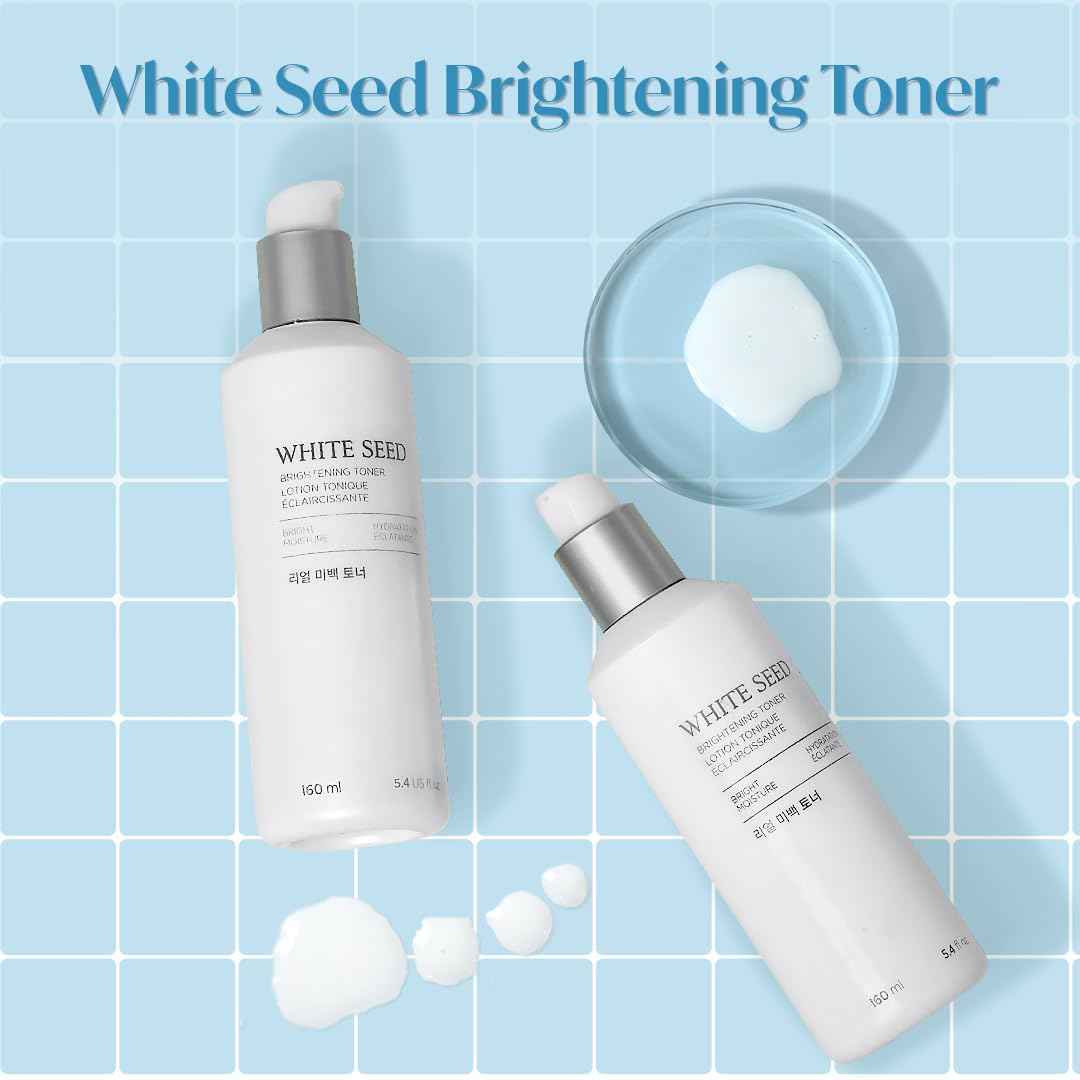 The Face Shop White Seed Brightening Toner with Lupin Seed, Daisy, Niacinamide, Moisturizing & Brightening