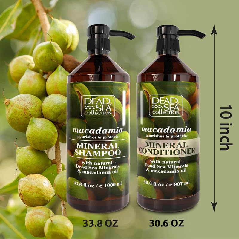 Dead Sea Collection Shampoo & Conditioner Set with Macadamia Oil - Hydrating & Nourishing for All Hair Types
