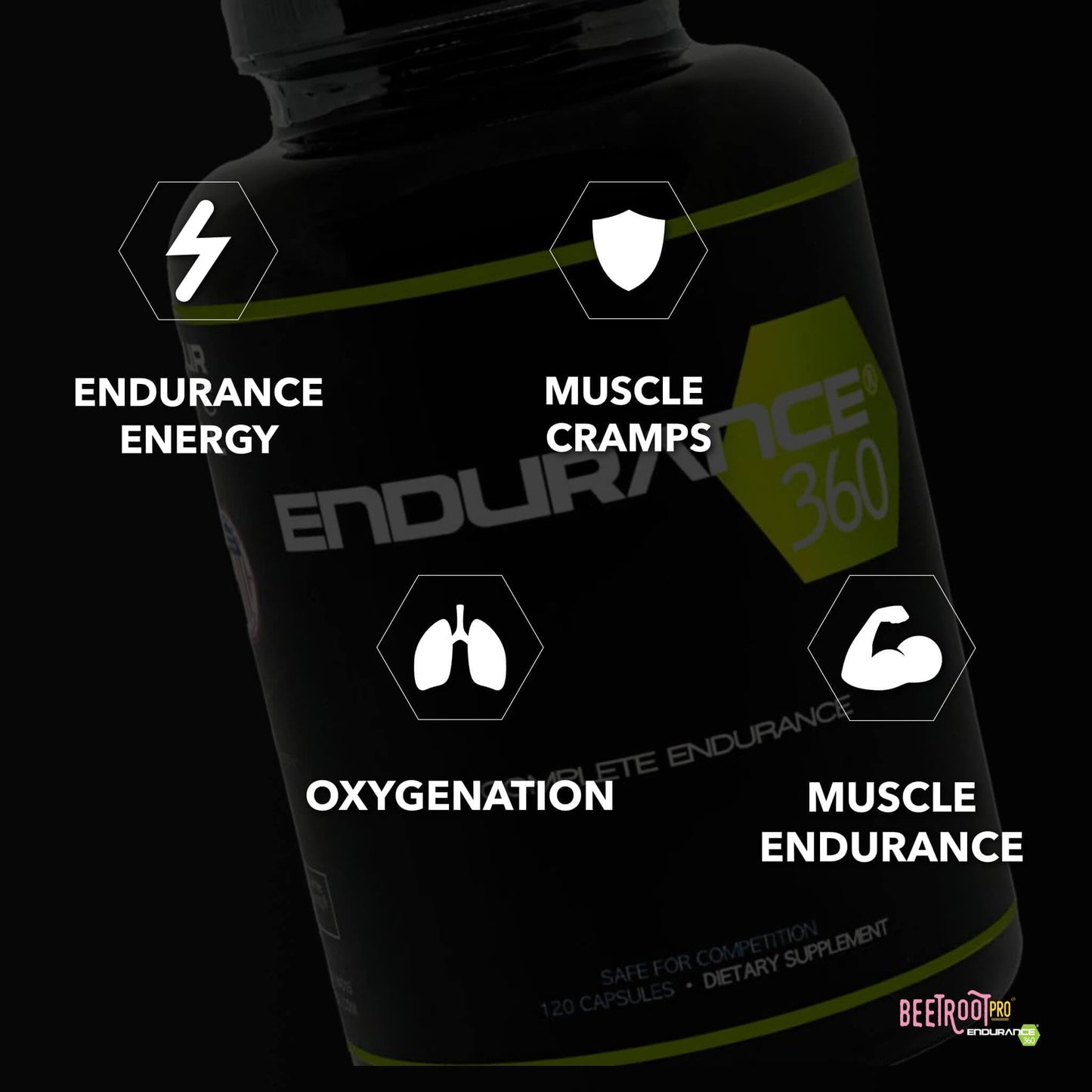 Endurance 360 Complete with Electrolytes, Creatine and Beta Alanine - Fast Legs & Stamina, Leg Cramp Prevention, Oxygen Delivery with Rhodiola, Muscle Recovery, VO2 Max Boost, Lactic Acid Buffer
