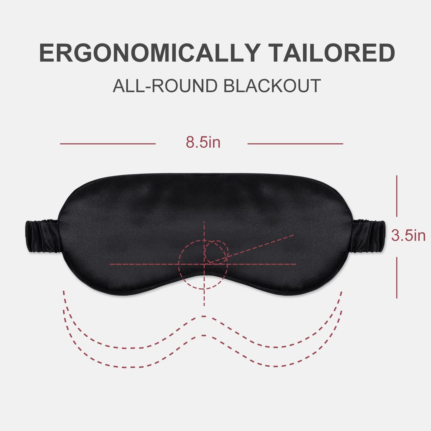 Silk Sleep Mask Eye Mask Blindfold with Double Layer Silk Filling and Elastic Strap for Full Night's Sleep, Travel and Nap, Soft Eye Cover Eyeshade with Luxury Bag and Ear Plugs by OLESILK (Black)