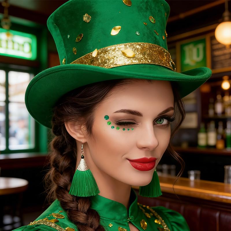 St Patrick's Day Face Gems Sticker Set - 4 Pack
