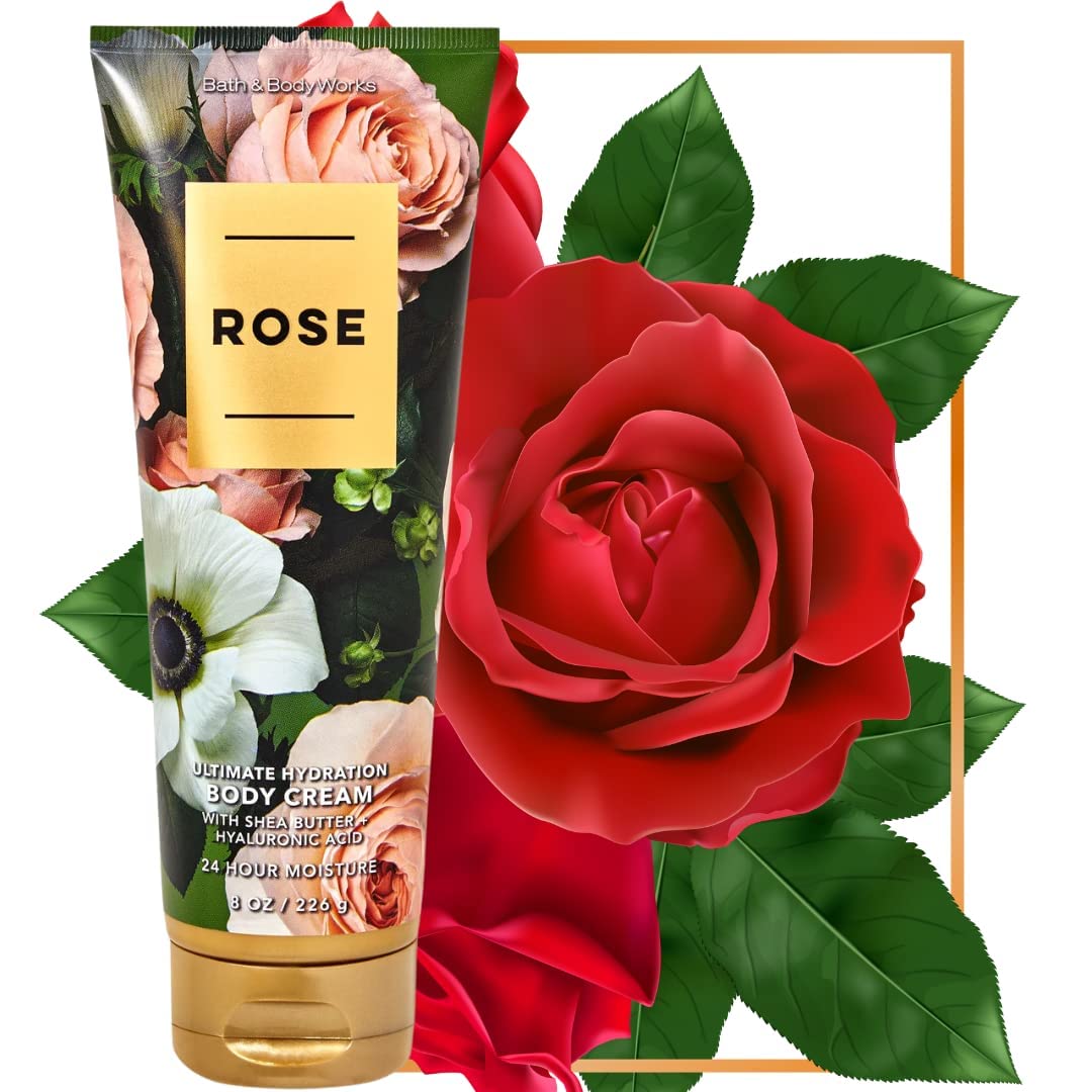 Bath and Body Works Rose Ultra Shea Body Cream 8 Ounce Medern Delicate