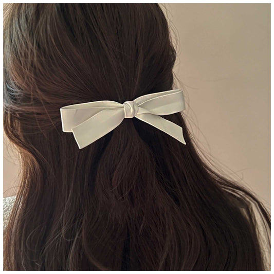 Yheakne Vintage Bow Hair Clip Champagne Bowknot Hair Barrette Winter Hair Holder Clip French Bow Barrette Headwear Bowknot Hair Accessories for Women and Girls (Champagne)