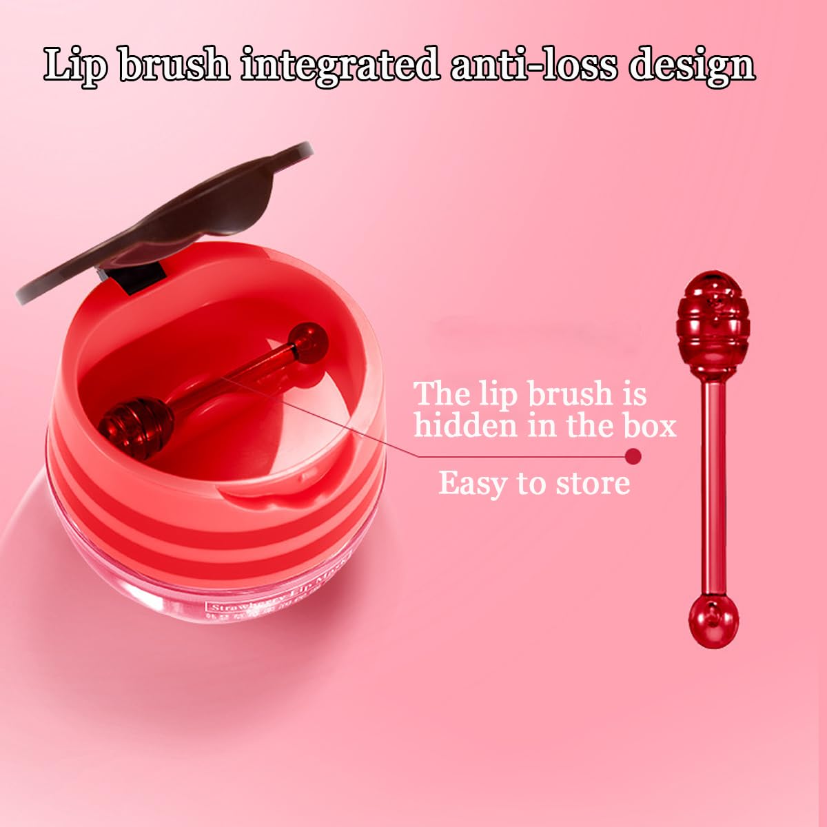 WFWJ 2 Pcs Lip Balm Honey Pot,Honey & Strawberry Lip Mask Propolis Moisturizing Lip Balm with Stick,Prevention Dry and Cracked Lip Scrubs,Exfoliator Lip Wrinkle Skin Care Products