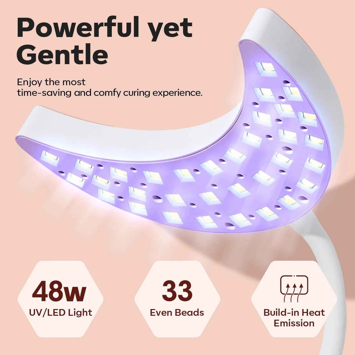 modelones UV LED Nail Lamp, Gooseneck UV Light for Gel Nails, 48 W Nail Light for Gel Polish with 3 Timers and LCD Display, LED Lamp for Fast Curing Gifts for Women Girls