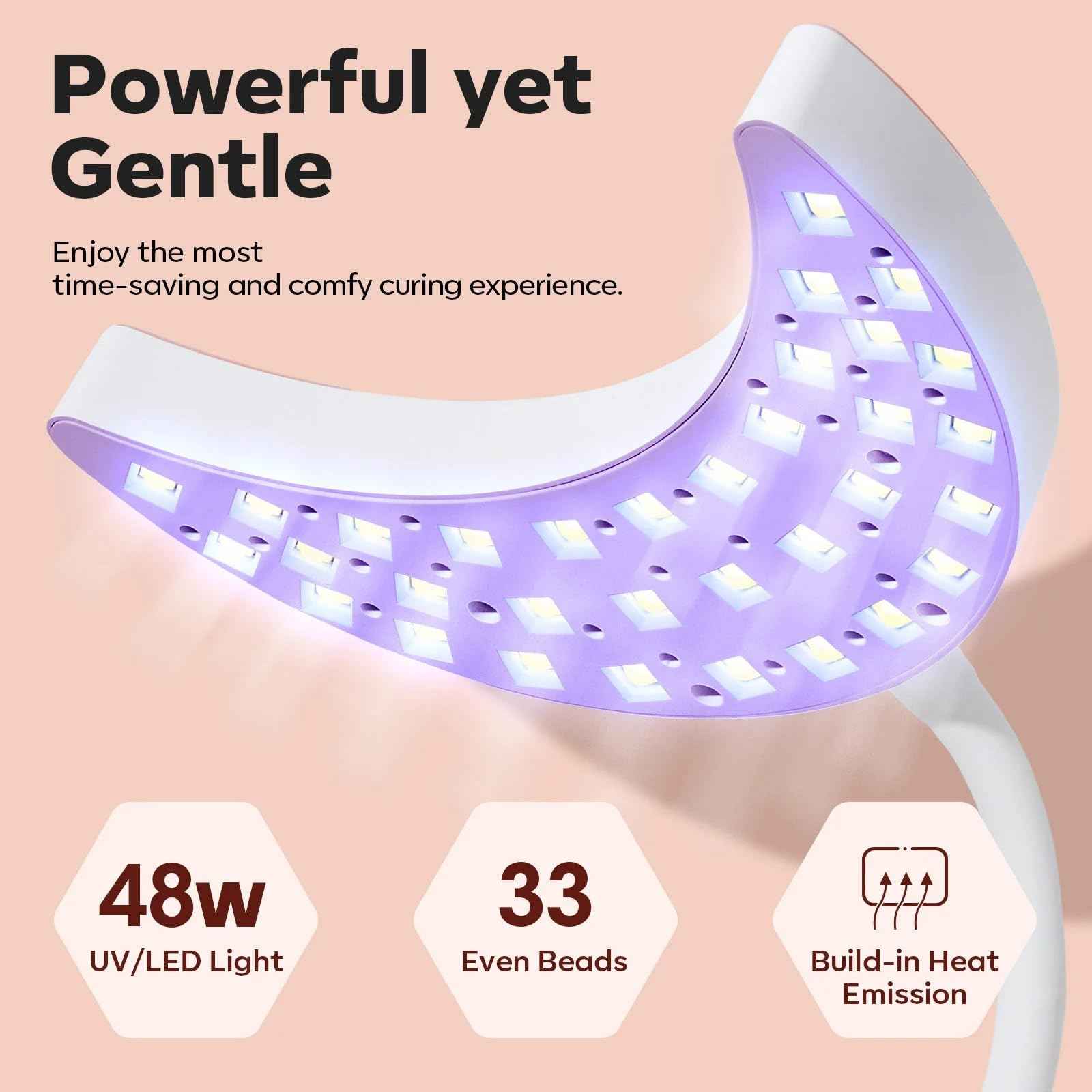 modelones UV LED Nail Lamp, Gooseneck UV Light for Gel Nails, 48 W Nail Light for Gel Polish with 3 Timers and LCD Display, LED Lamp for Fast Curing Gifts for Women Girls