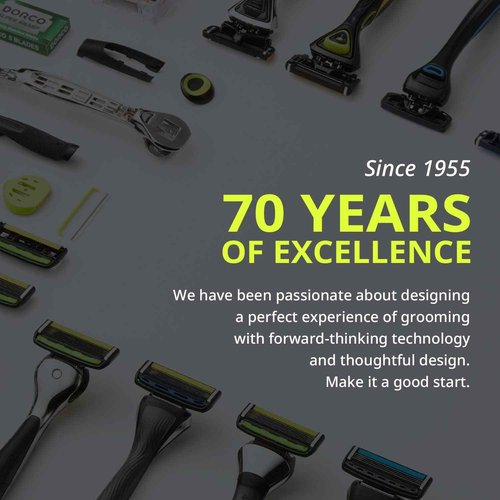 Dorco Pace 5 Pro Razors - Shaving System For Men with Trimmer - 16 Refill Cartridge Set