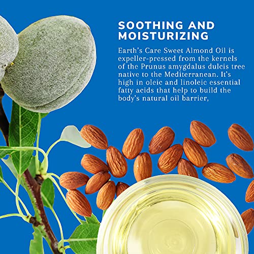 Earth¡¯s Care Sweet Almond Oil - Expeller Pressed Almond Oil for Skin and Hair, Glass Bottle, Unscented, 8 FL. OZ.