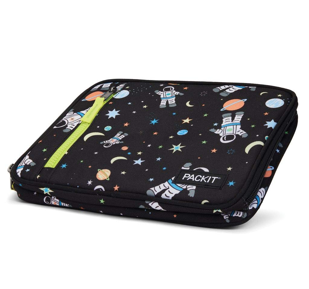 PackIt Freezable Classic Lunch Box, Spaceman, Built with EcoFreeze Technology, Collapsible, Reusable, Zip Closure With Zip Front Pocket and Buckle Handle, Perfect for School Lunches