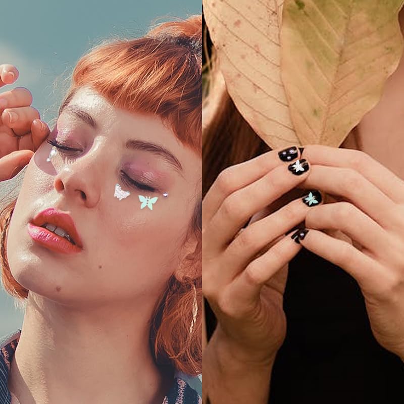 Butterfly Face Gems Rhinestone Stickers for Women Rave