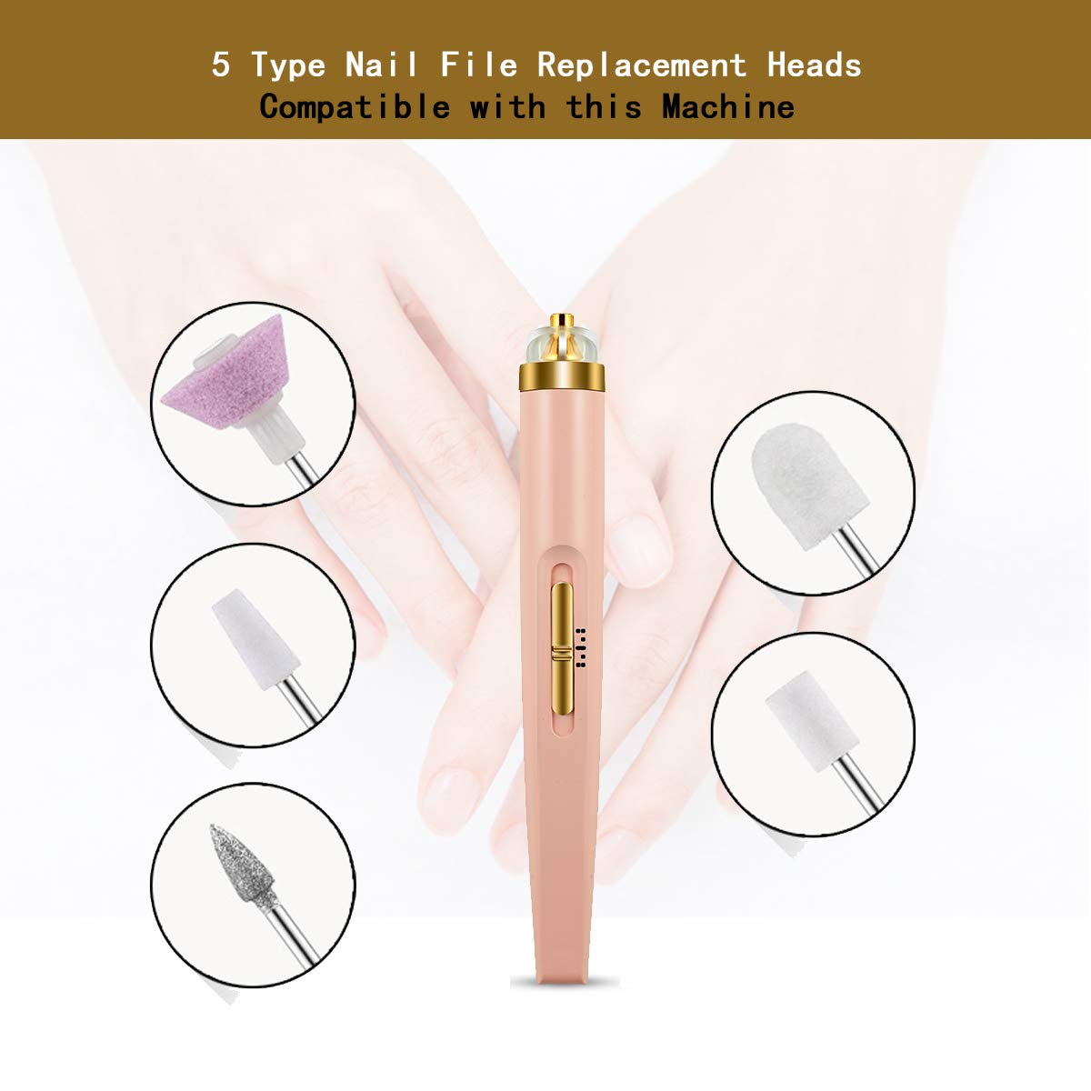 20 Pieces Nail File Replacement Head Refills for Perfect Finishing and Well Touch Salon Nails Electronic Nail File and Full Manicure