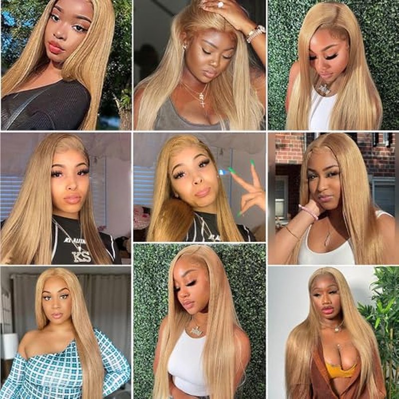 #27 Honey Blonde Straight Hair Bundles 32" - Brazilian Virgin