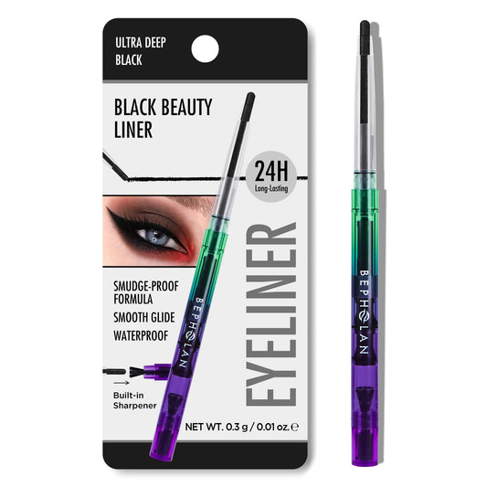 BEPHOLAN Black Eyeliner Pencils,Waterproof Gel Eyeliner Pencil Black Waterline Eye Liner Pen for Women Waterproof Smudge Proof Long-lasting (BLACK)