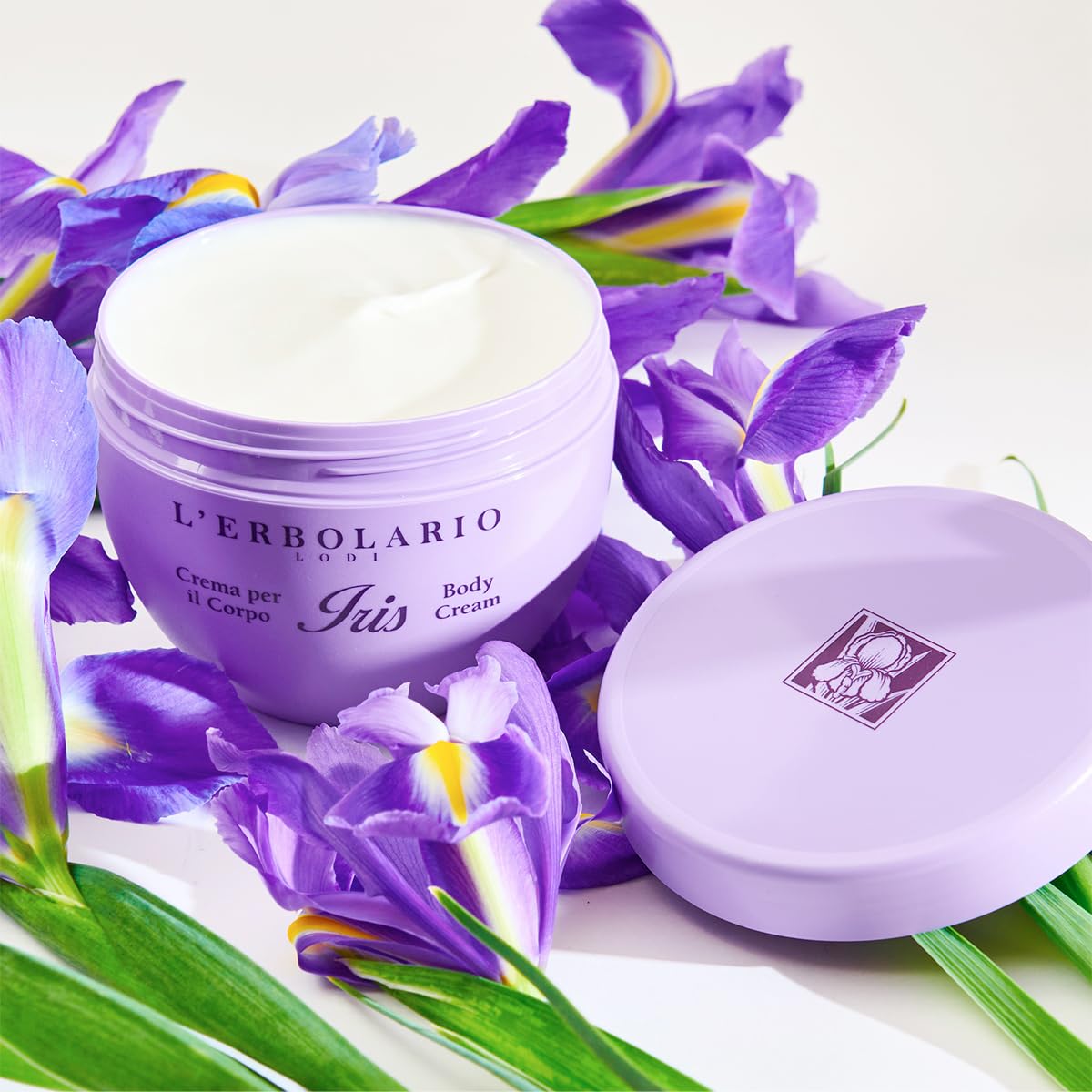 L’Erbolario Iris Body Cream - Moisturizer for Dry Skin - With Iris Flower, Almond Oil, and Marshmallow Extracts - Rich, Buttery Hydration - 10.1 oz