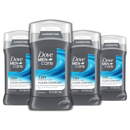 Aluminum Free Deodorant Stick for Men - Clean Comfort, 4 Pack