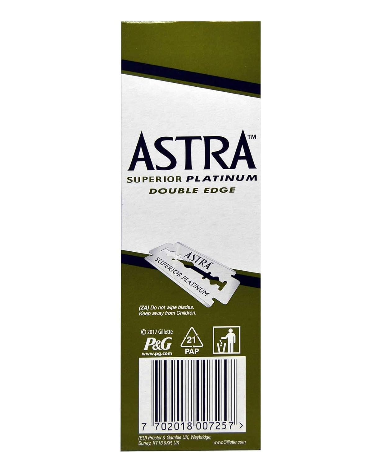 Astra Superior Platinum Double Edge Shaving Razor Blades 100 Pcs Barber Favored by Astra