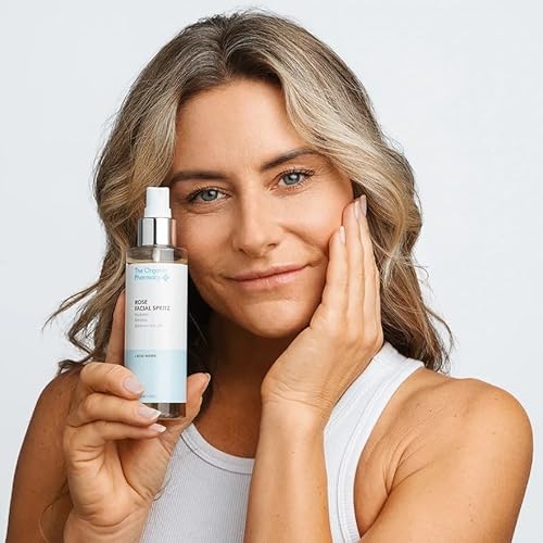 The Organic Pharmacy Rose Facial Spritz, Toner to Hydrate, Freshen, and Soothe Skin, 3.3 Ounce
