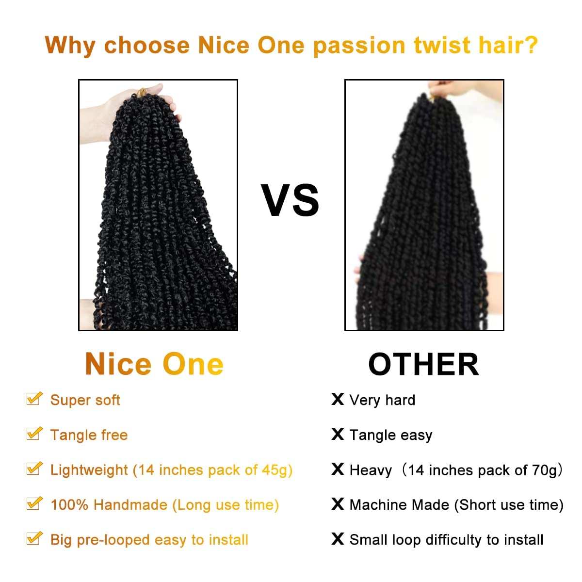 Nice One 8 Packs Ombre Brown Pre-Looped Passion Twists Braiding Synthetic Hair 12 Inch, Pre-Twisted, Short Crochet Passion Twist Hair Extensions for Women (12inch,T30#)