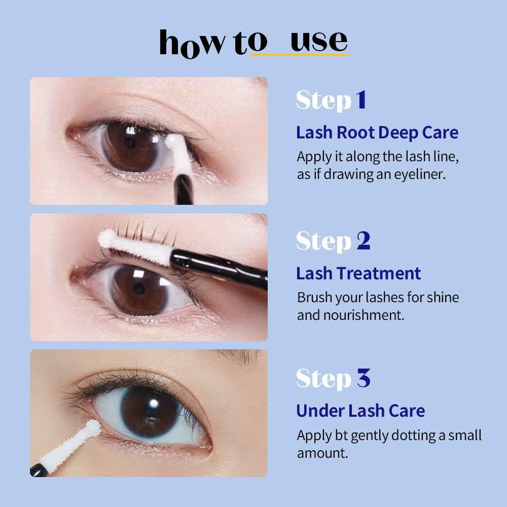 ETUDE Power Eyelash Ampoule 1+1 Set, Lash and Brow Treatment, Caffeine-Infused, Ultra Slim Tip, Lash Booster, Korean Makeup, Beauty (1.31 Fl Oz)