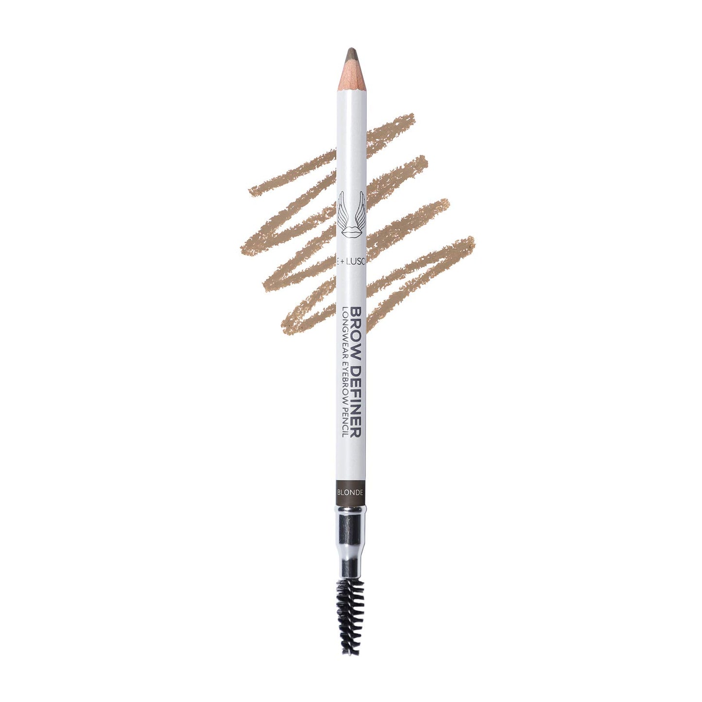 True + Luscious Brow Definer Pencil - Pomade & Powder Combo With Organic Castor Oil - Fills, Shapes Eyebrows - Waterproof - Blonde