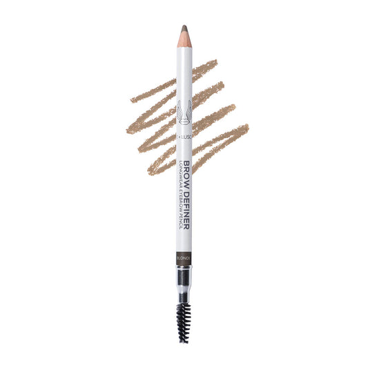 True + Luscious Brow Definer Pencil - Pomade & Powder Combo With Organic Castor Oil - Fills, Shapes Eyebrows - Waterproof - Blonde