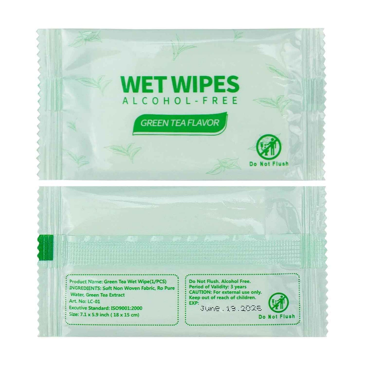 Gisdo 300 Pack Green Tea Wet Wipes Bulk for Homeless, Clean Face Hands Quickly, Green Tea Wet Wipes Bulk for Homeless, Perfect for Hiking Camping Travel Outdoor
