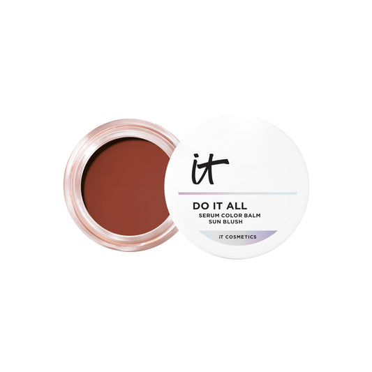 IT Cosmetics Do It All Serum Color Balm Sun Cream Blush & Bronzer, Sun Rush - Blendable & Buildable, Lift, Reshape, All-Over Color, 24HR Hydration, Hyaluronic Acid, Peptides & Vitamin E - 0.63 oz