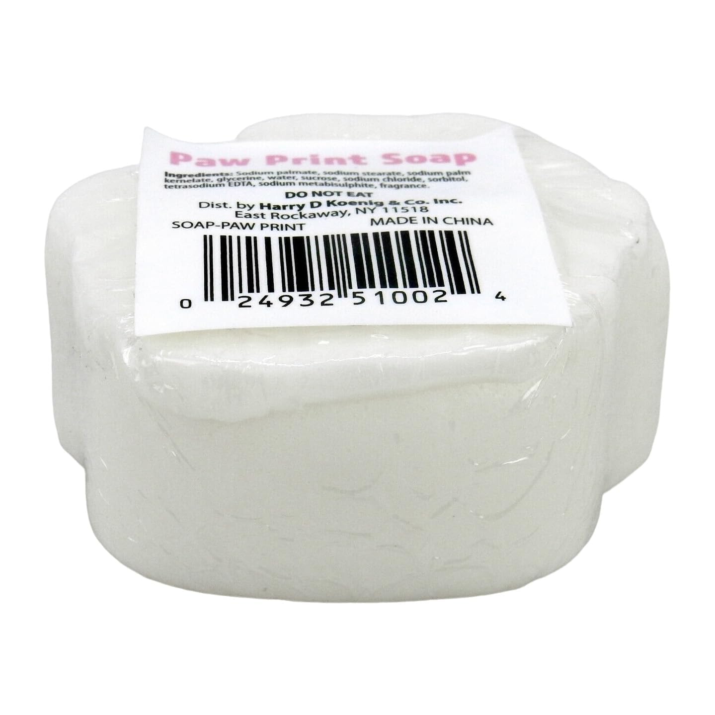 Kingsley Paw Print Bath Soap - 3 Oz White Soap Bar with Pink Paw Pads - Gentle Moisturizing Soap for Kids - Easy to Grip for Little Hands - Tear-Free Formula - Pack of 6