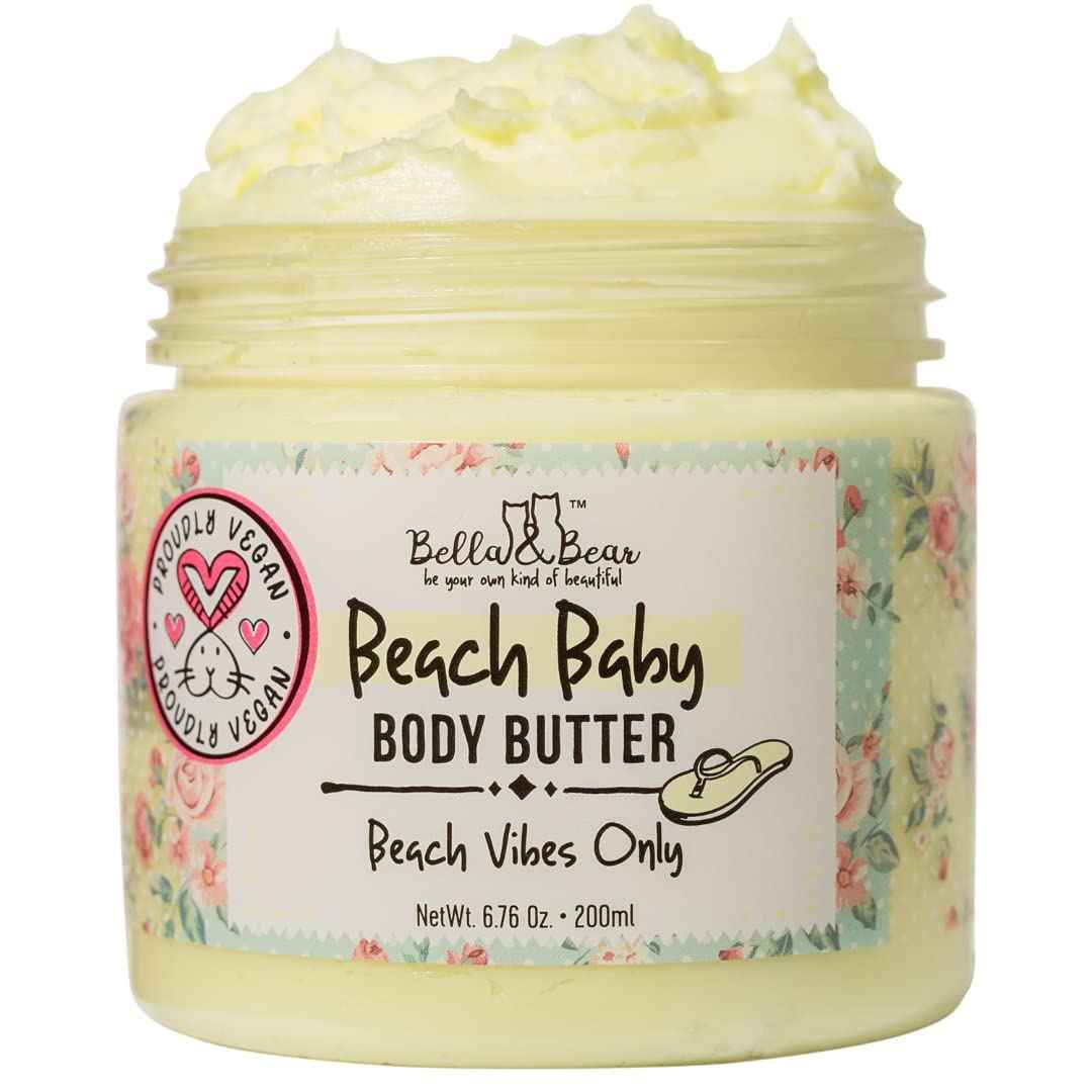 Beach Baby Body Scrub, Whipped Bath Soap & Shave Cream and Shea Body Butter Bundle