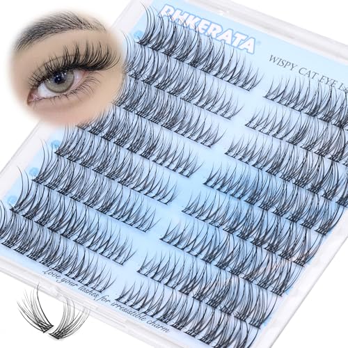 Natural Wispy Lash Clusters - 144 pcs Cat Eye Eyelash Extensions 7-15mm