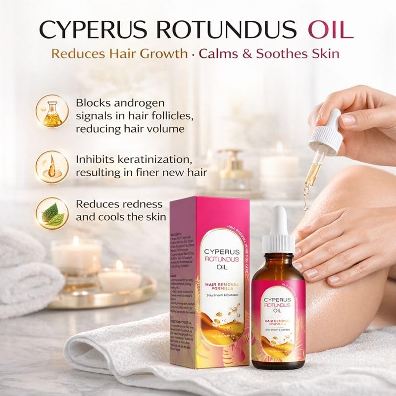 Natural Hair Growth Inhibitor Oil with Jojoba & Aloe Vera
