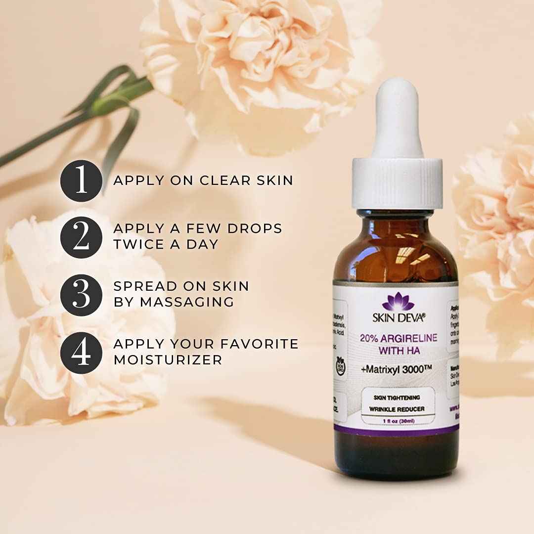 SKIN DEVA 20% Argireline Serum with Matrixyl 3000 Pure Hyaluronic Acid Serum For Face Deep Wrinkle Reducer Anti Aging Tones Skin and Stimulates Collagen Peptides Serum For Face