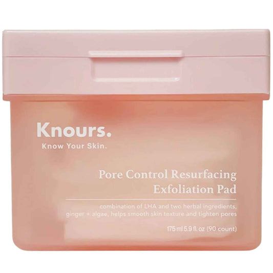 Knours. Pore Control Resurfacing Exfoliation Pad, Hydrating & Sebum Control with Plant Extract 90 Count (175ml 5.9 fl.oz.) K-Beauty Skincare
