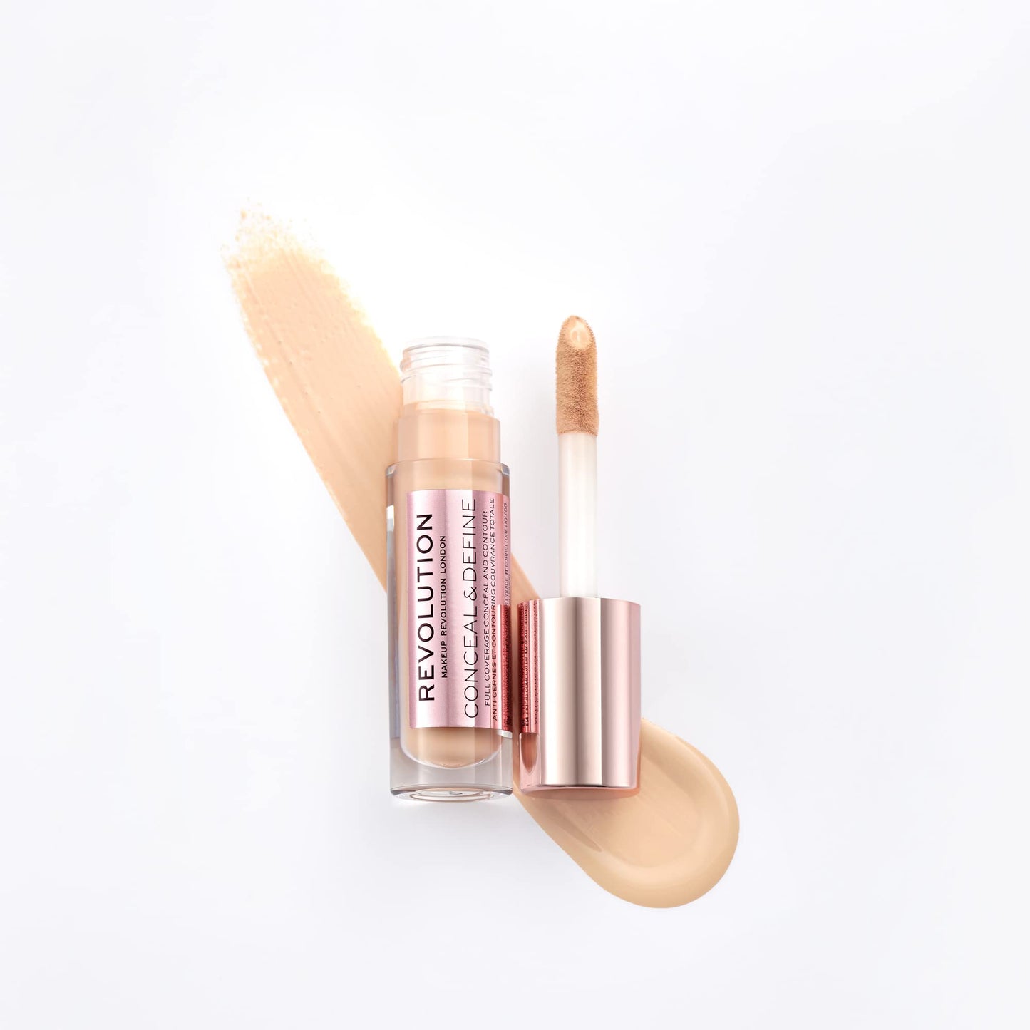 Makeup Revolution Conceal and Define Concealer, Full Coverage & Matte Finish, C5.5 for Fair/Light Skin Tones, Vegan & Cruelty-Free, 0.7 Fl Oz