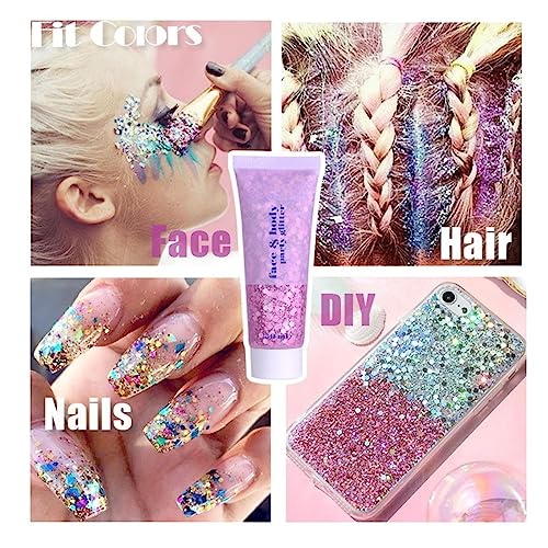 Body Glitter Gel - Face Makeup for Festivals & Raves (100ml)