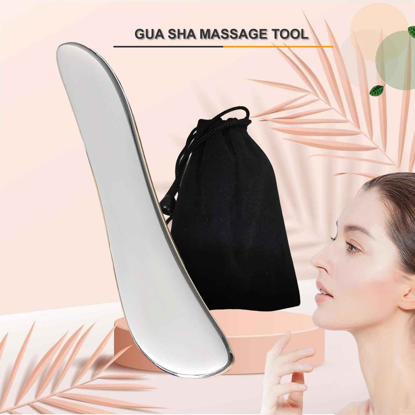 Hysotok Face & Body Massager - Stainless Steel Guasha Set for Wrinkle Reduction, Chin Lift & Skin Tightening (Silver)