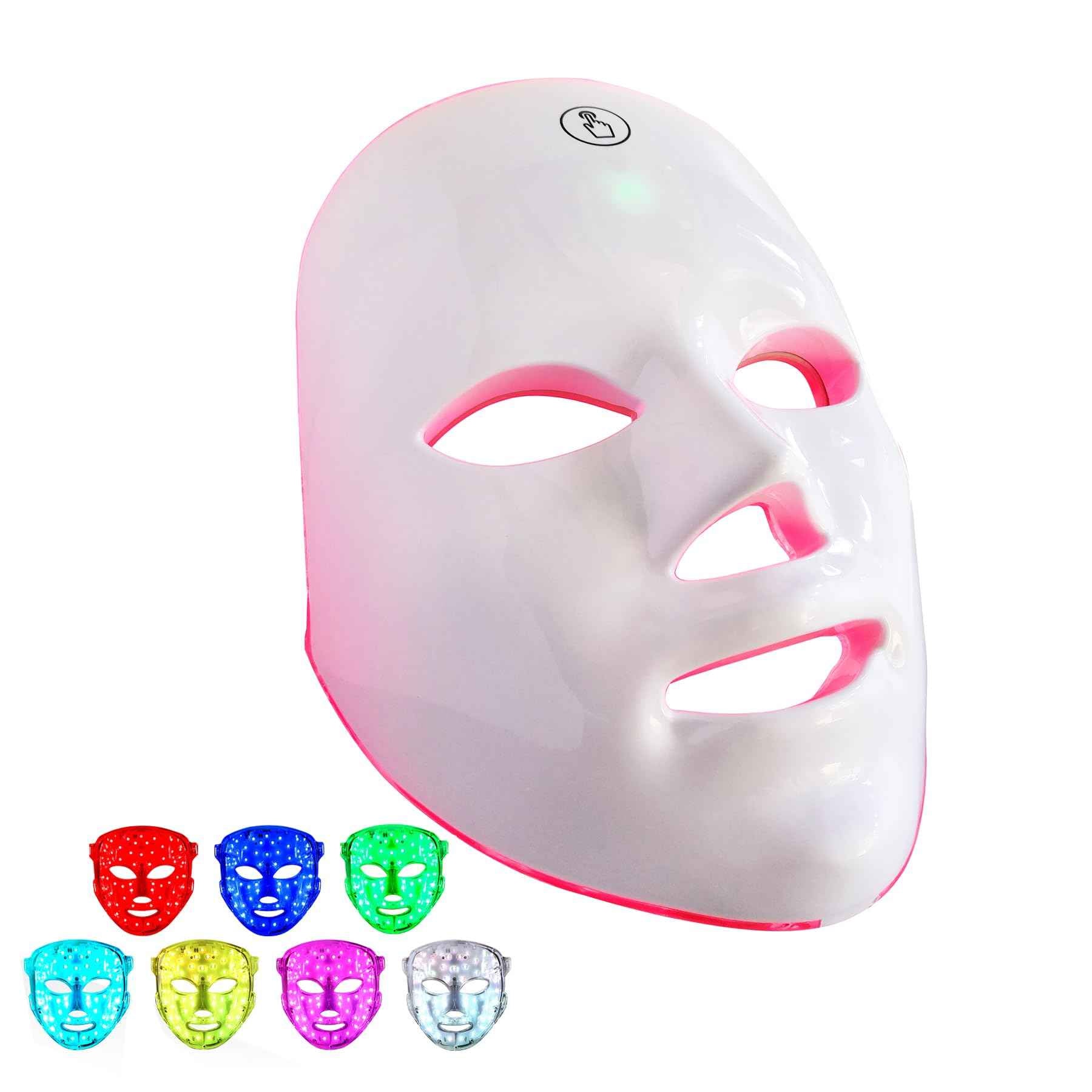 Red Light Therapy Mask for Face, Blue Red LED Light Therapy Device, 7+1 Colors LED Facial Skin Care Mask At Home, USB Rechargeable,Portable