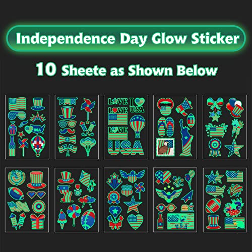 70PCS 4th of July Temporary Tattoos - Patriotic Red White Blue
