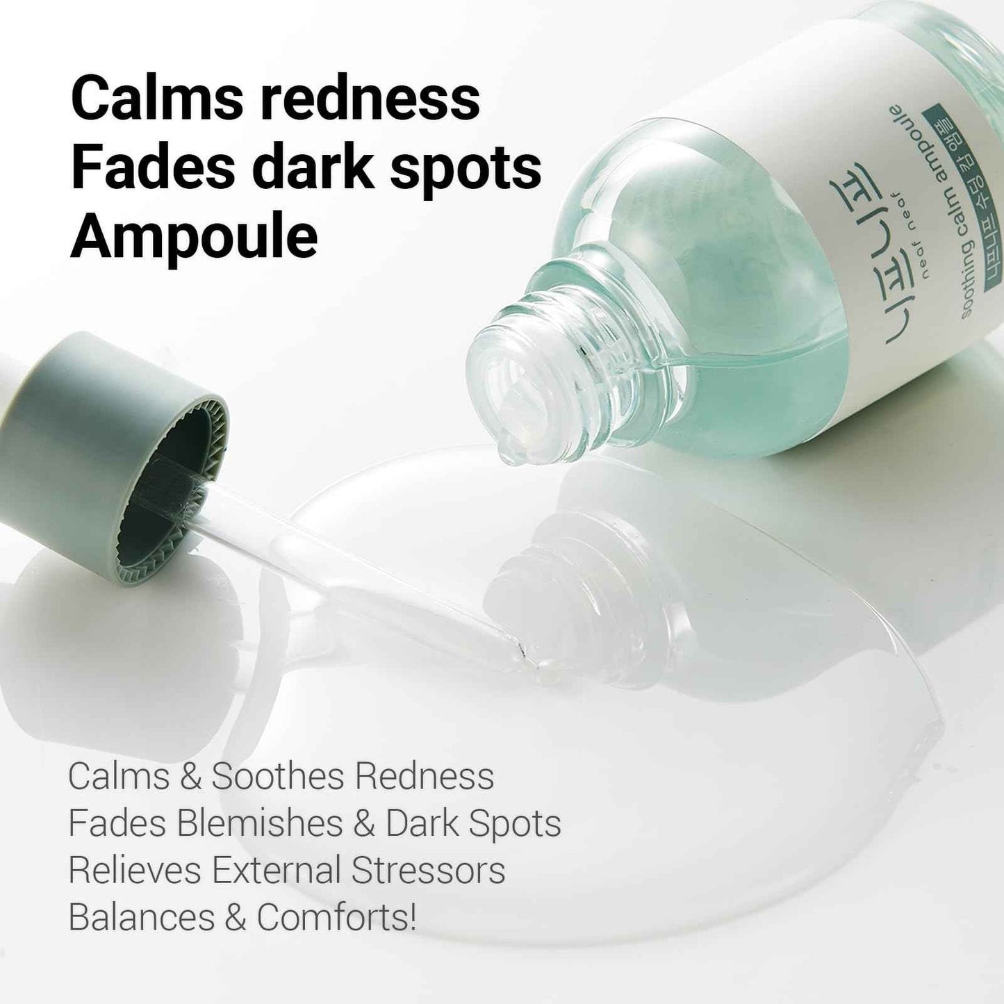 NEAF NEAF Soothing Calm Ampoule with Niacinamide, Spot Care Hyaluronic Acid, Non-Greasy, CICA Healing and Gentle Formula (30ml /1.01 oz) Radiant Serum, Korean Skincare