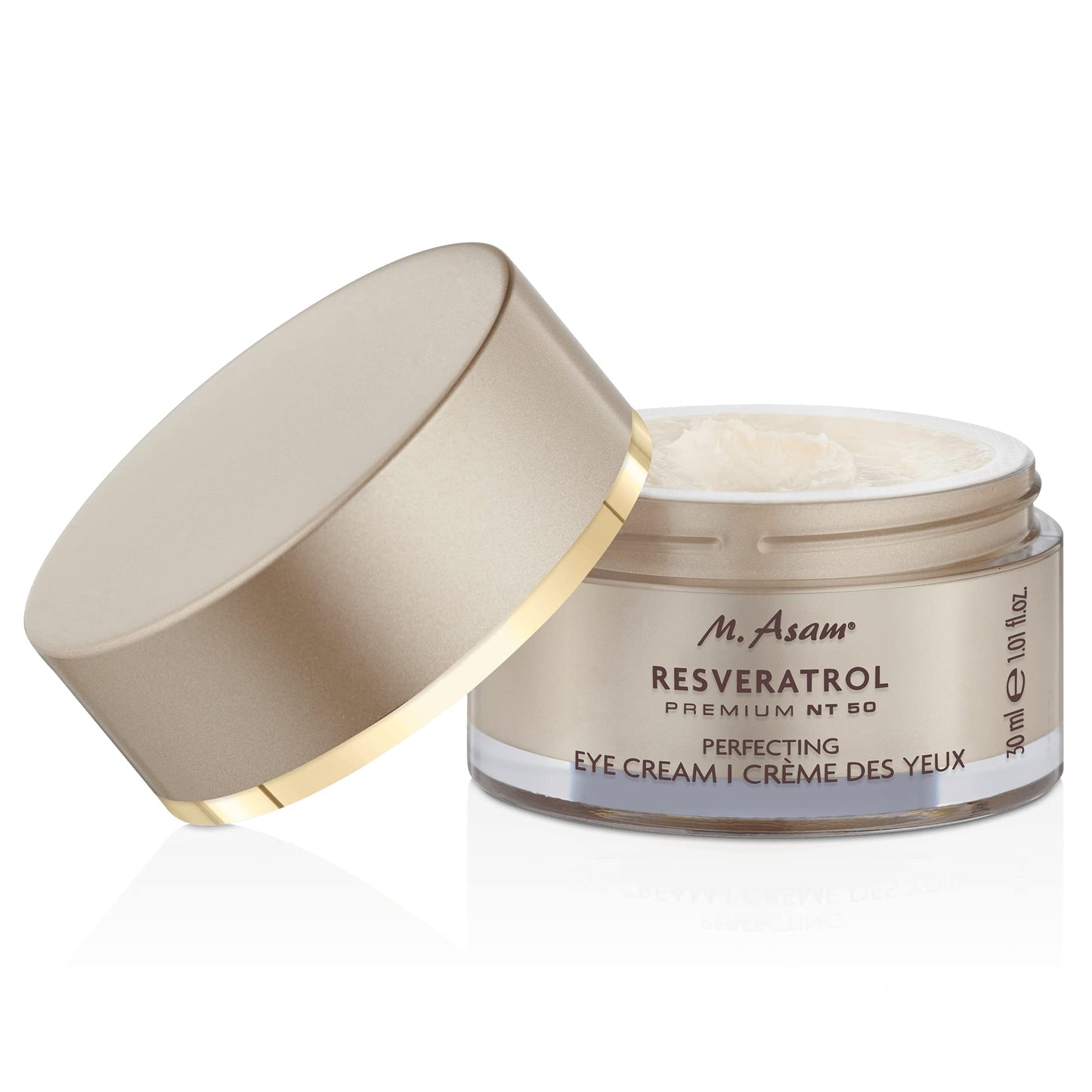 M. Asam Resveratrol Premium NT50 Perfecting Eye Cream – Anti-aging under eye cream with resveratrol & hyaluronic acid to smooth wrinkles & fine lines, vegan formula, 1.01 Fl Oz