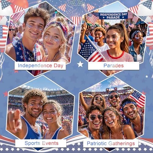Patriotic Body Glitter Stick - Waterproof 4th of July Makeup