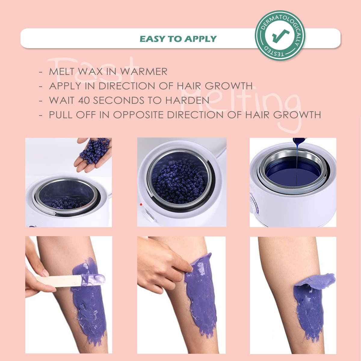 Hard Wax Beads for Coarse Hair Removal - 2.2 lb, 10 Pack Depilatory Wax Beans with Spatulas for Face, Eyebrow, Back, Chest, Bikini Areas, Legs - Refills for Any Wax Warmer