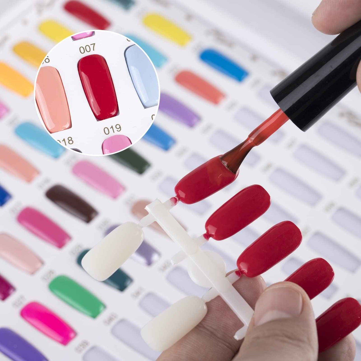 NMKL38 216 Nail Color Chart Display Gel Polish Color Book with False Nail Tips (Gold)