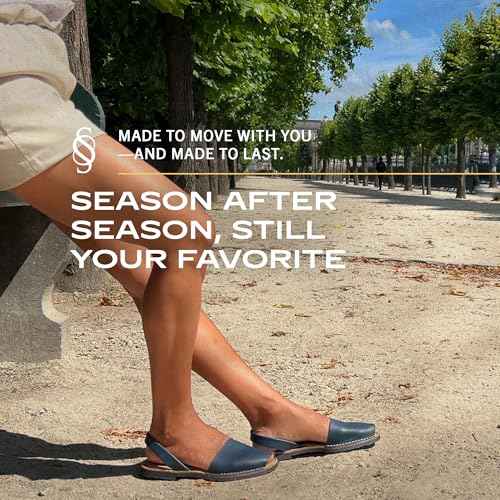 The Spanish Sandal co Classic Flat Sandals for Women, Dressy Soft Leather Peep Toe Sandals for Women, Versatile Casual Slip-on Flats